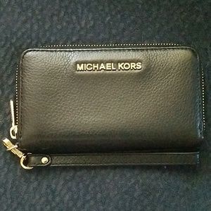 Michael Kors soft leather wrap around zipper